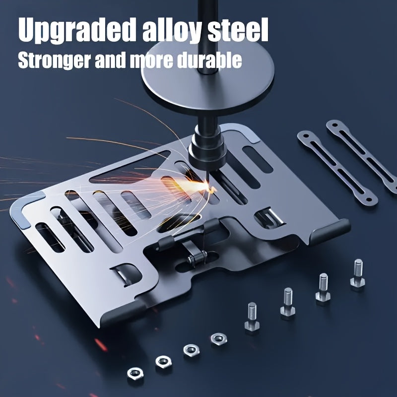 2 In 1 Laptop Stand, With Phone Holder, Adjustable Steel Laptop Stand For Desk, Ergonomic Foldable Portable Desktop Laptoprise