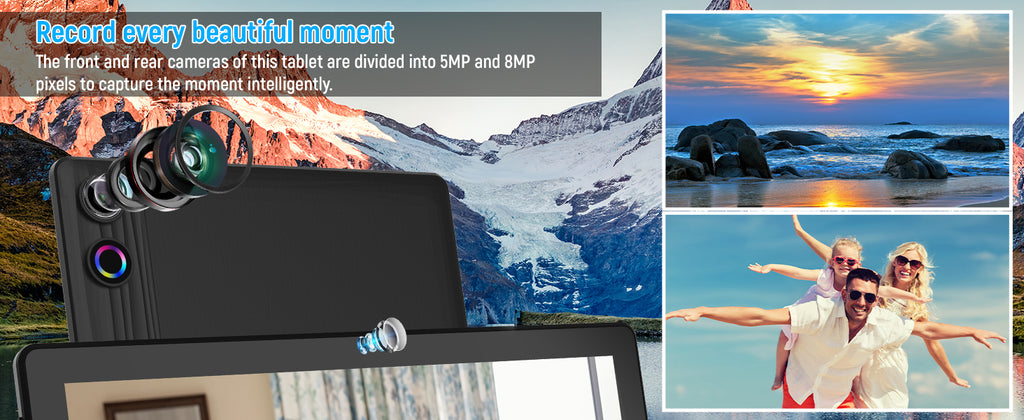 10Inch Tablet Android14 12GB RAM 64GB ROM Octa Core WiFi Dual Camera with Stylus Keyboard Mouse Headphones Case Computer PAD Set