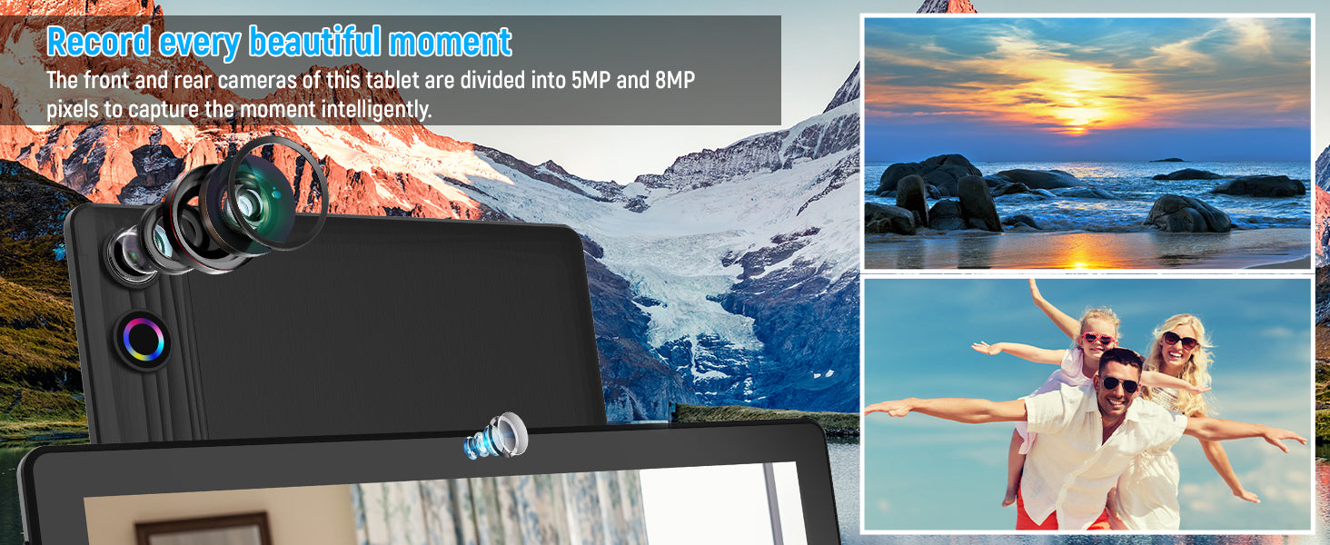 10Inch Tablet Android14 12GB RAM 64GB ROM Octa Core WiFi Dual Camera with Stylus Keyboard Mouse Headphones Case Computer PAD Set