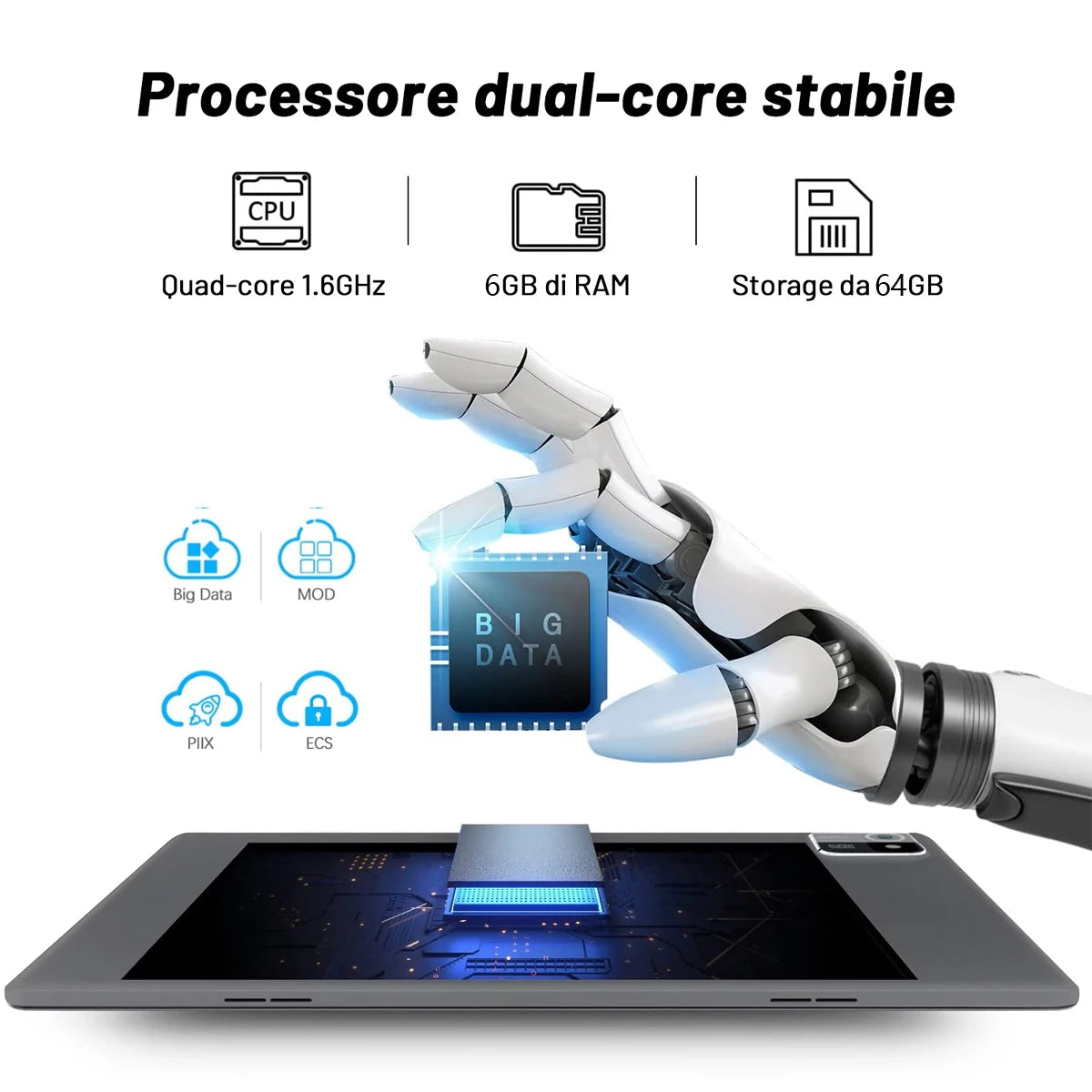 2025 NEW MB1001 Tablets 10.1" 1080P HD Display 2MP+5MP Camera 6GB RAM 64GB ROM 128GB Expandable 5000mAh Battery Android13 Pad PC