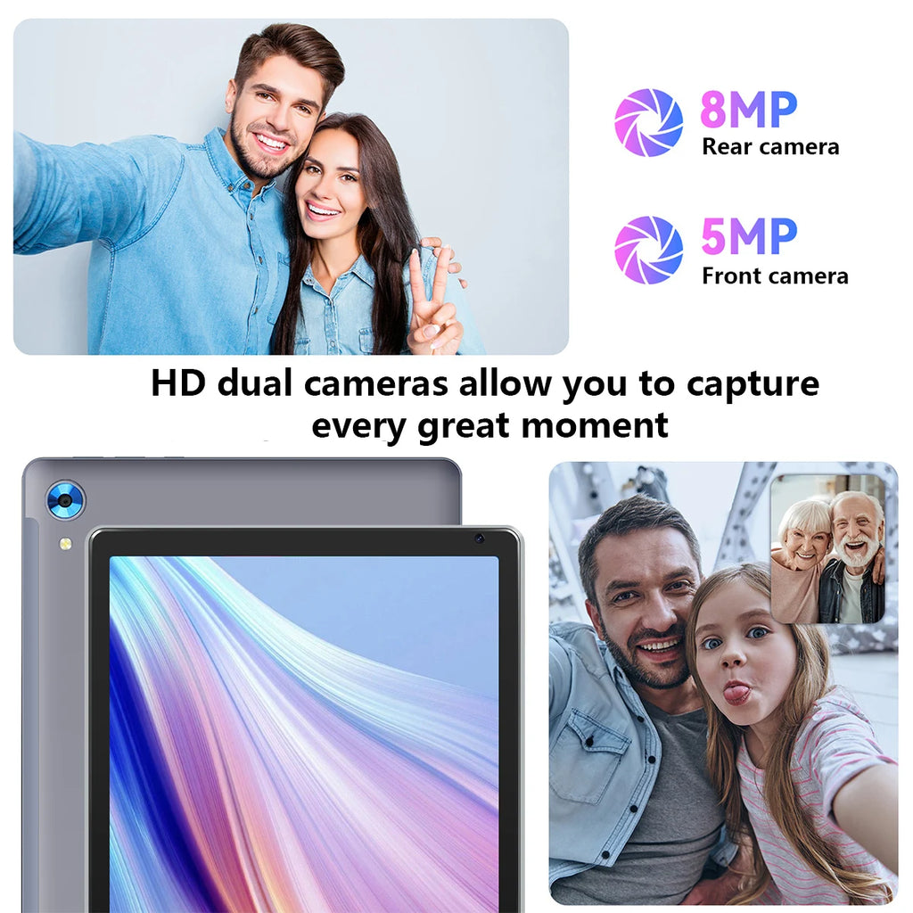 10 Inch Tablet Android 14 16GB RAM 128GB ROM 1TB Expand Octa-Core Widevine L1 With Stylus Keyboard Mouse for Work, Leran