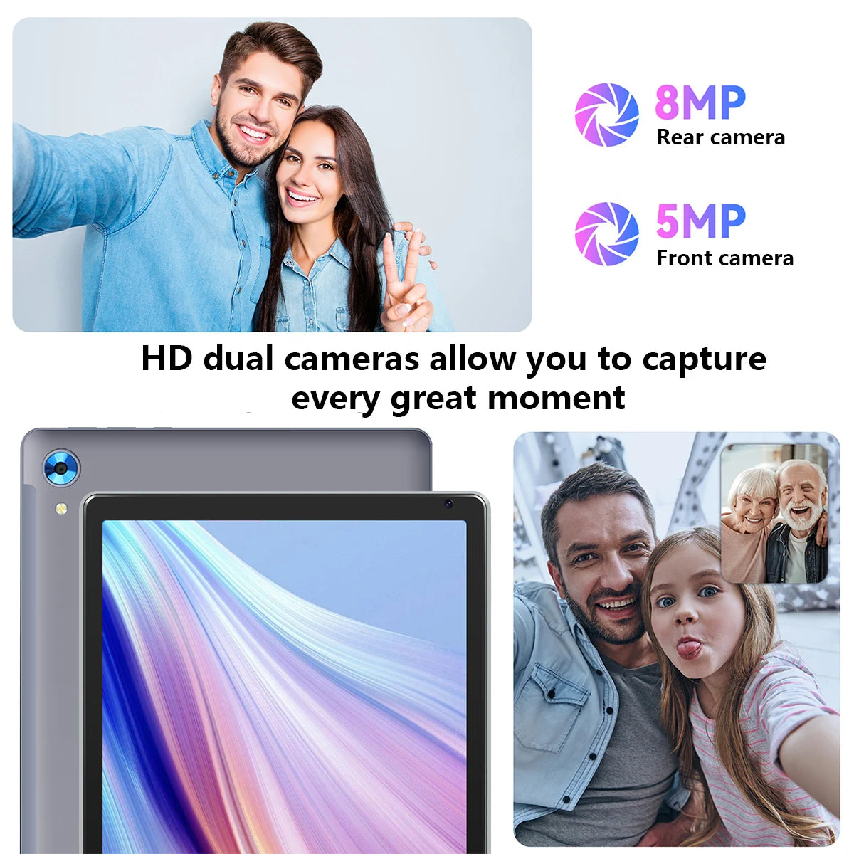 10 Inch Tablet Android 14 16GB RAM 128GB ROM 1TB Expand Octa-Core Widevine L1 With Stylus Keyboard Mouse for Work, Leran