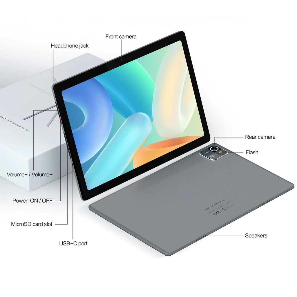 2025 NEW MB1001 Tablets 10.1" 1080P HD Display 2MP+5MP Camera 6GB RAM 64GB ROM 128GB Expandable 5000mAh Battery Android13 Pad PC