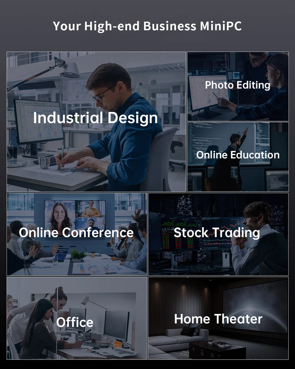 Intel 12th Gen Alder Lake N150 Mini PC M.2 NVMe SSD Mini Computer Gaming Computer LCD Screen Vertical Mini Tower