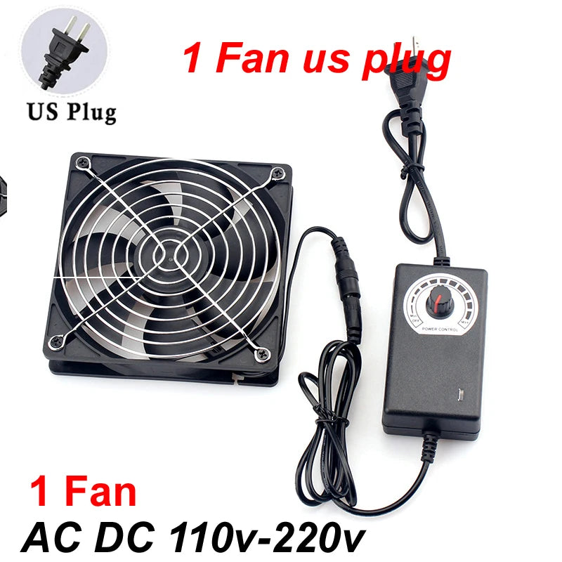 110V-220V 3000RPM Fan Cooling Controller 120mm 12V 220V Btc Machine Chassis Workstation Cabinet Radiator Server Fan for GPU VGA