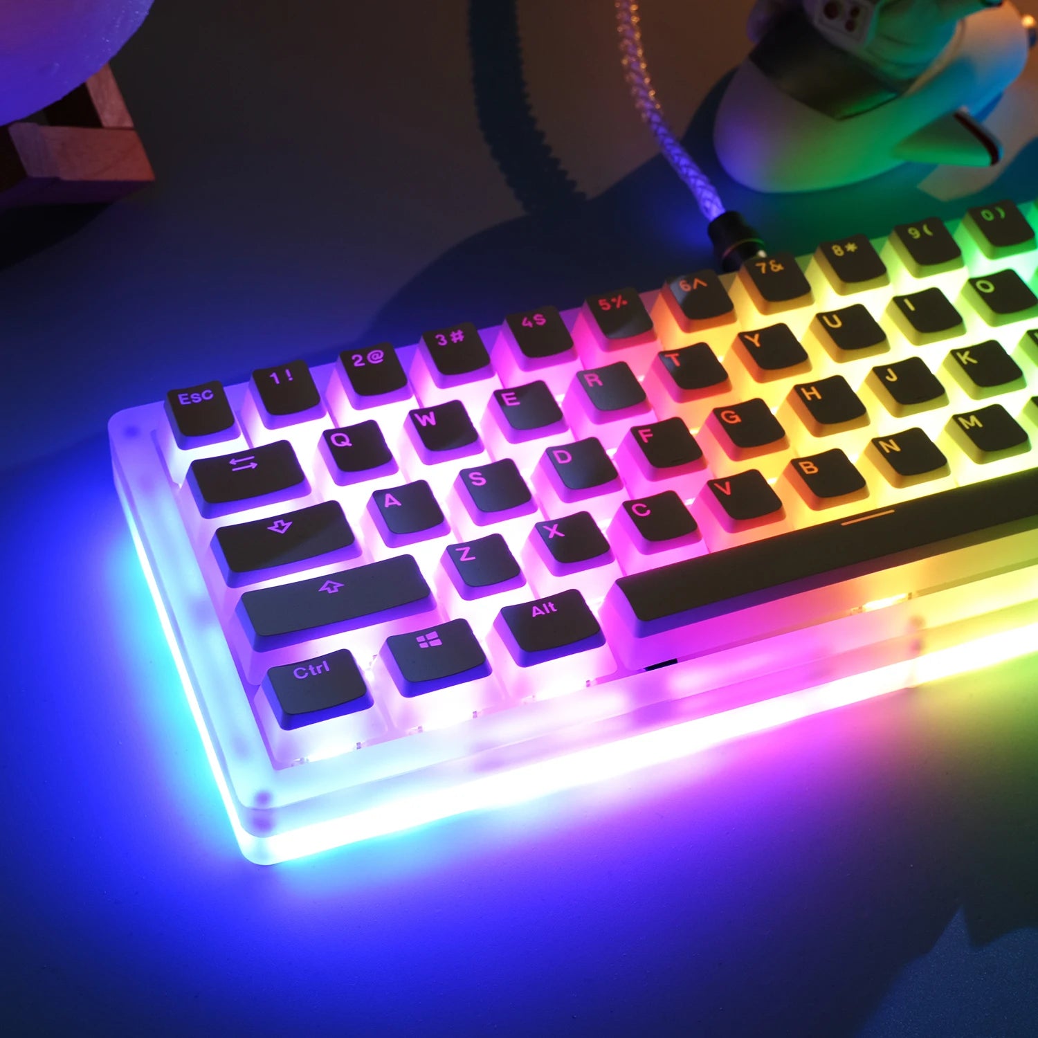 129 Keys Pudding Keycaps OEM Profile PBT Double Shot Keycap For Mx Switch Mechanical Keyboard ISO Layout RGB backlit Key Caps