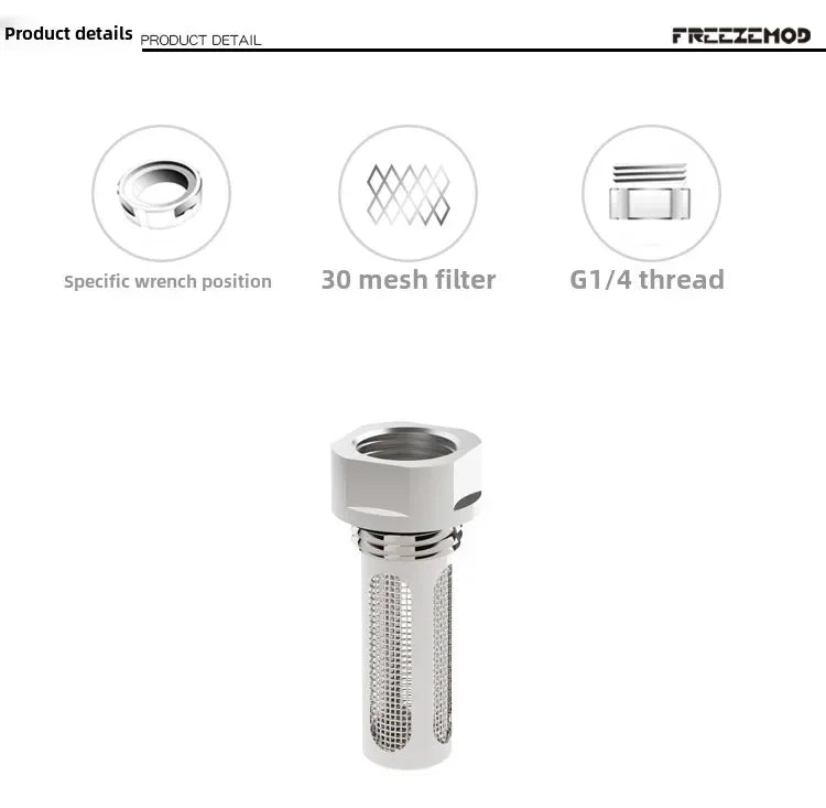 FREEZEMOD Computer Water Cooling Tank Built-in Filter, Reservoir Impurities Filtering Mesh