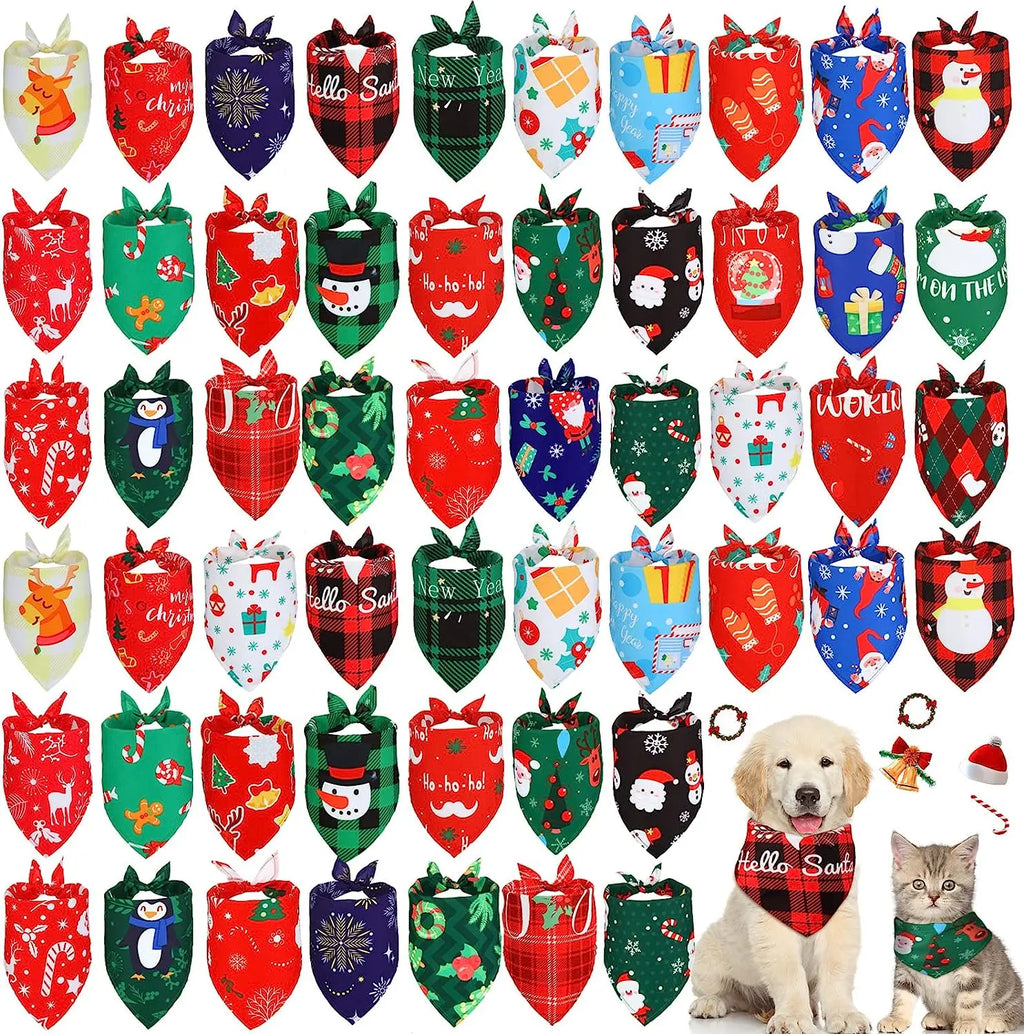 30 Pack Christmas Dog Bandana Fall Thanksgiving Pets Scarf Triangle Bibs Halloween Pet Bandanas For Small Medium Large Dogs