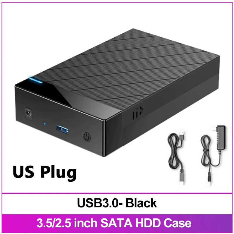 2.5/3.5 inch Hard Disk Enclosure SATA To Type C Hard Drive Case Adapter Support 22TB Up To 5Gbps External HDD Box for PC Laptop