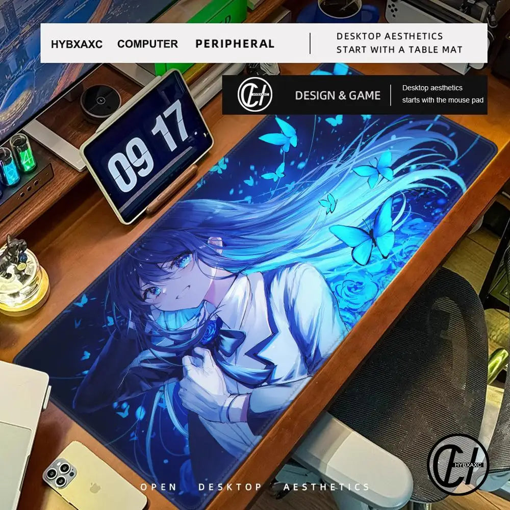 Singer A_ado 900x400 Rubber Lock Edge Mouse Pad Super Big Computer Desk Mat Offices Accessories Virtual Idol Kawii Keyboard Pad