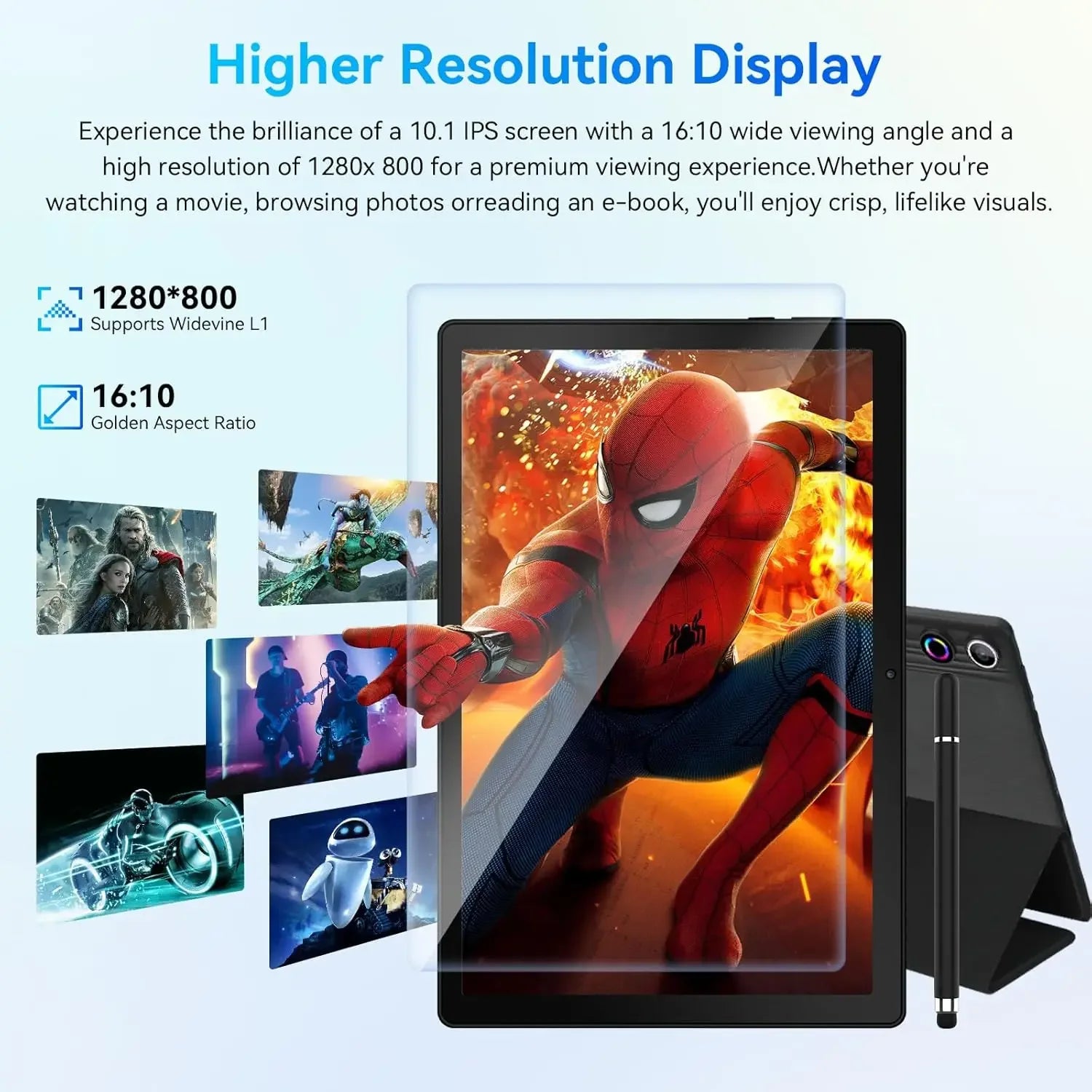 10Inch Tablet Android14 12GB RAM 64GB ROM Octa Core WiFi Dual Camera with Stylus Keyboard Mouse Headphones Case Computer PAD Set