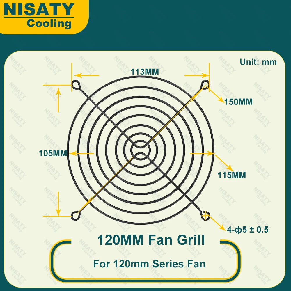 2PCS 40mm 50mm 60mm 70mm 80mm 90mm 120mm 200mm Fan Grills Black Metal Mesh Finger Guard Protective Net Computer Case Fan Grill