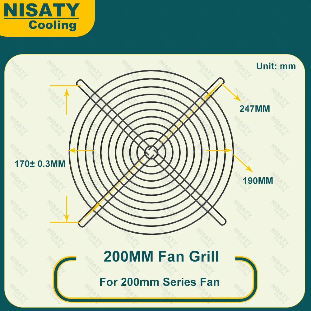 2PCS 40mm 50mm 60mm 70mm 80mm 90mm 120mm 200mm Fan Grills Black Metal Mesh Finger Guard Protective Net Computer Case Fan Grill
