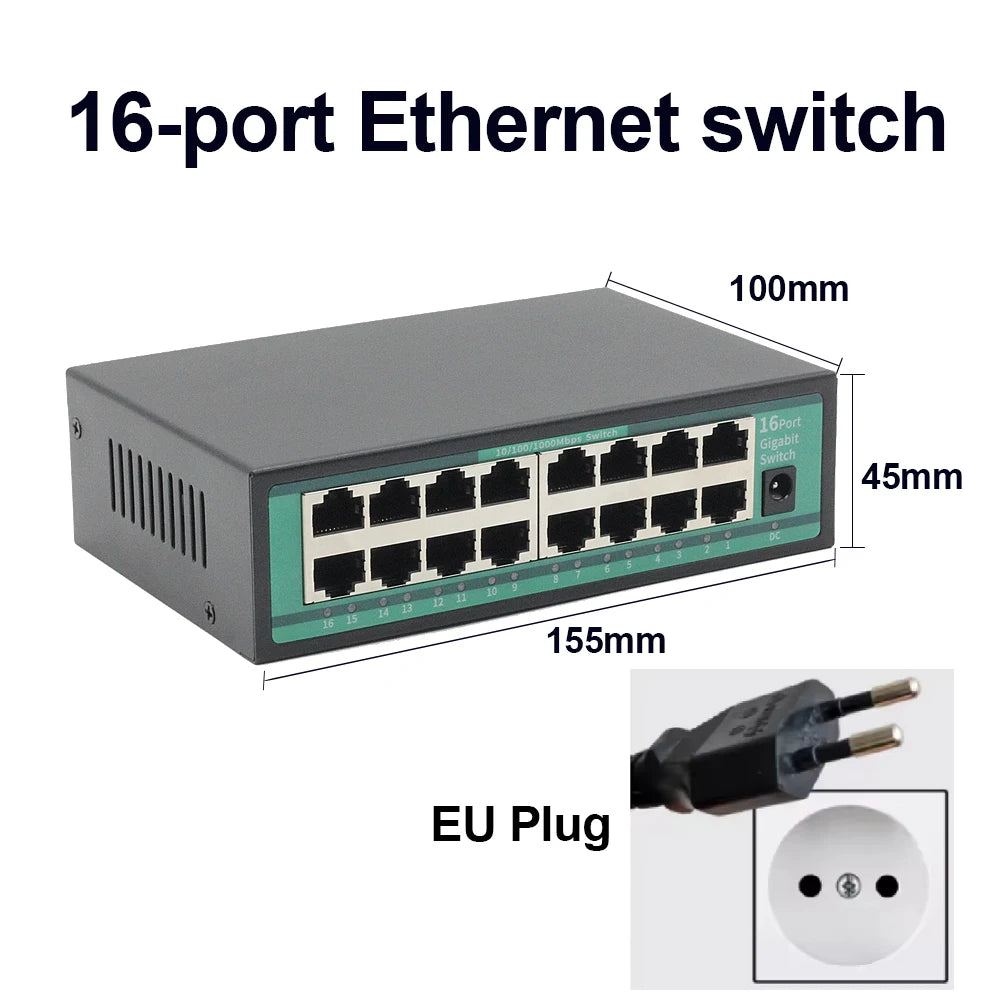 16-port Gigabit Ethernet switch 10/100/1000Mbps network switch