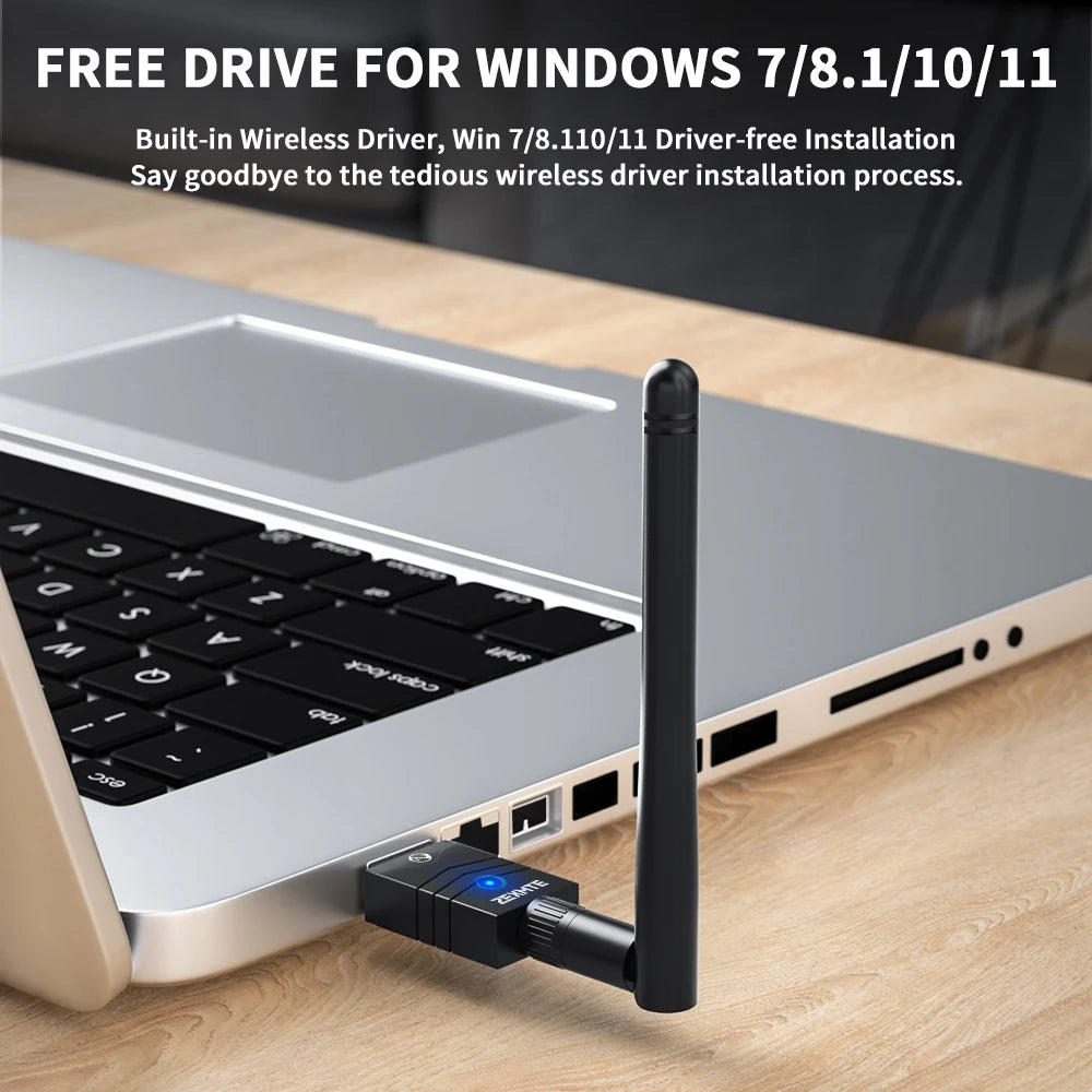 150M Bluetooth 5.4 Adapter USB Bluetooth Dongle Driver Free for Windows 11/10/8.1 Mouse Keyboard Audio Receiver Transmitter