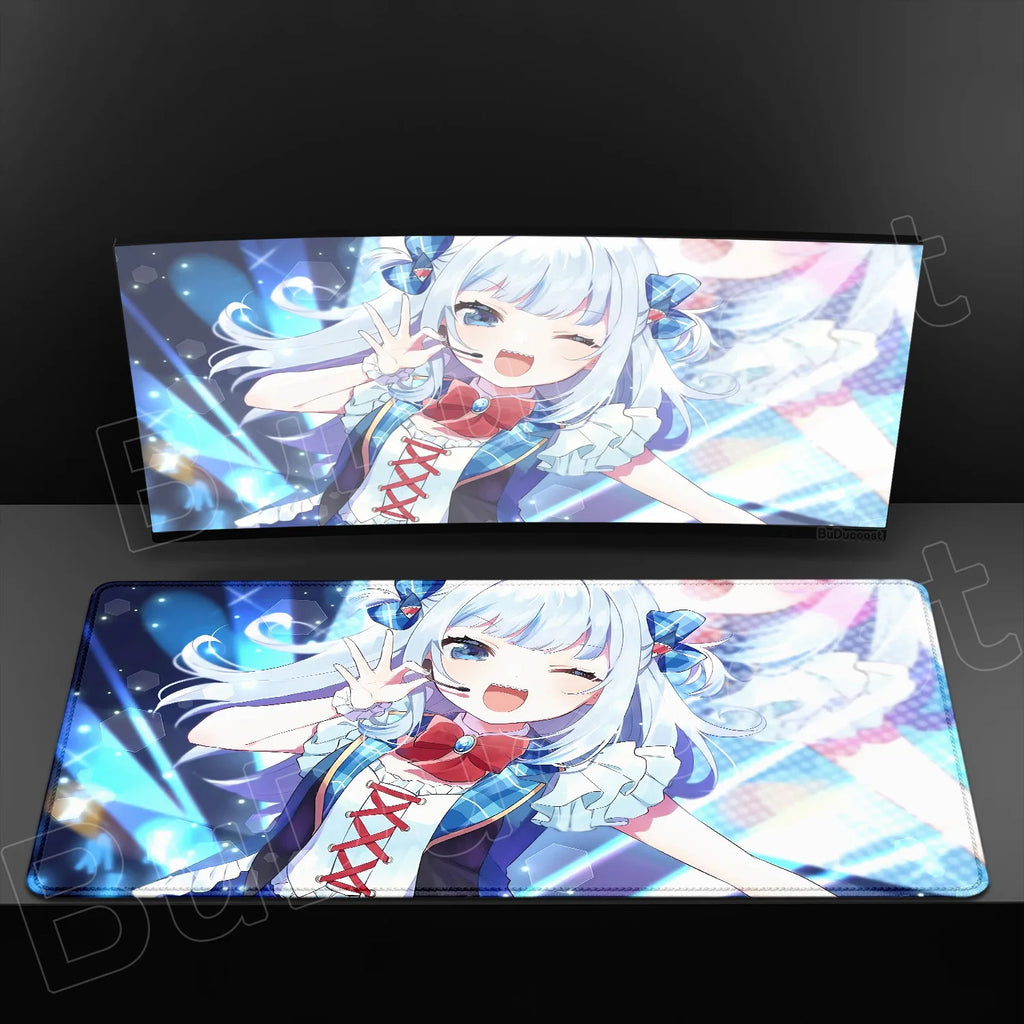 Kawaii Girl Hololive Gawr Gura Mouse Pad Office Game Carpet Mouse Mats Gamer Rug Desk Accessories Computer Table Pad PC Mousepad