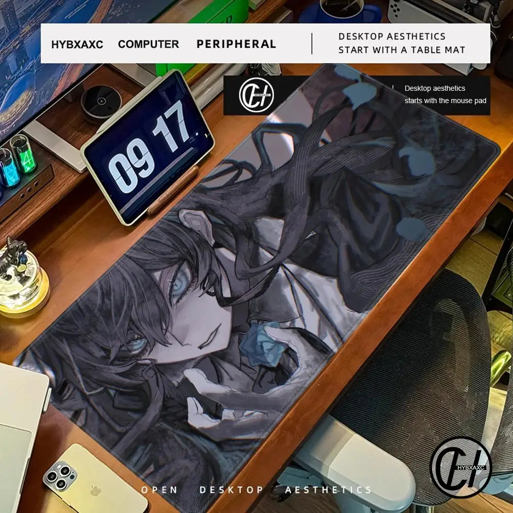 Singer A_ado 900x400 Rubber Lock Edge Mouse Pad Super Big Computer Desk Mat Offices Accessories Virtual Idol Kawii Keyboard Pad