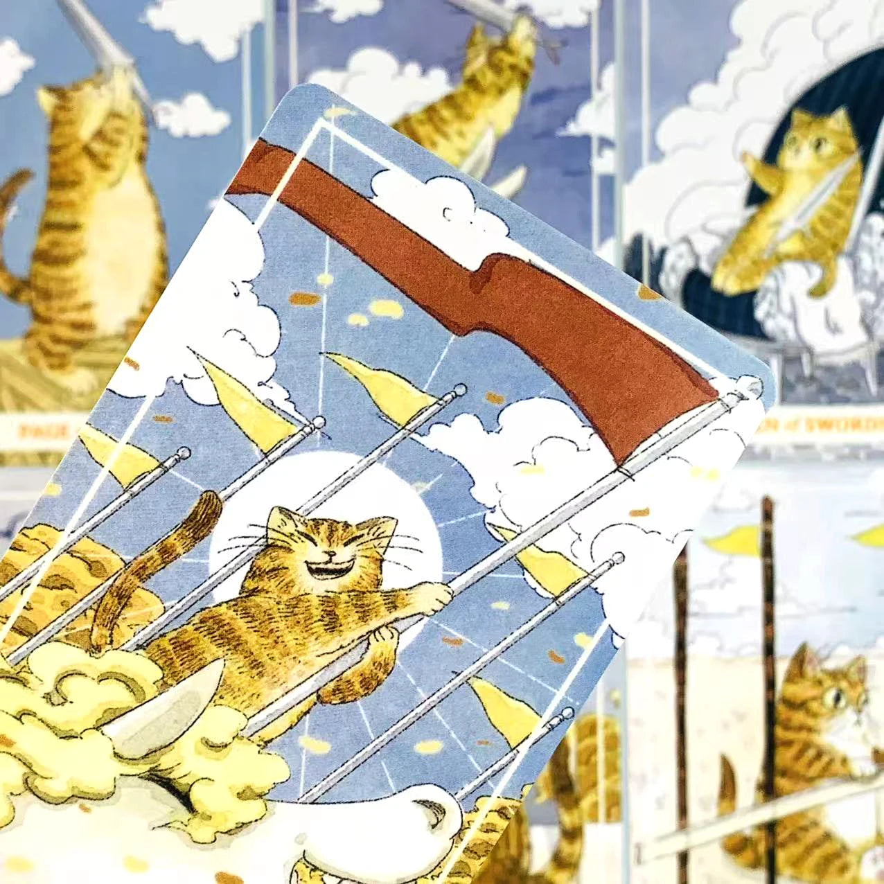 Sunny Orange Cat Tarot Deck A 78PCS Cards Best Gift-giving For Cat Lover ,Great For Beginners, Meditation & Party Games