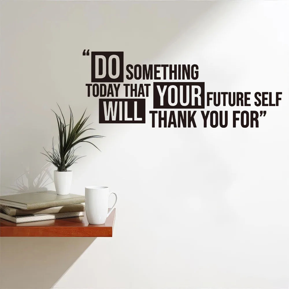 Future Self Thank You For Quote Fitness Workout Success Motivation Quotes Wall Decals Healthy Lifestyle for Girls Boys Gym Home