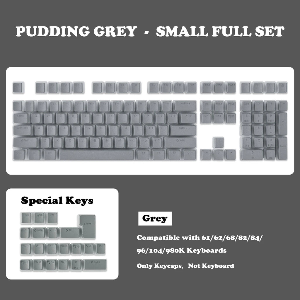 129 Keys Pudding Keycaps OEM Profile PBT Double Shot Keycap For Mx Switch Mechanical Keyboard ISO Layout RGB backlit Key Caps