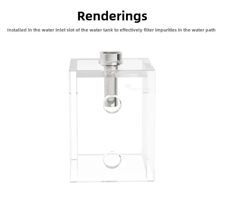 FREEZEMOD Computer Water Cooling Tank Built-in Filter, Reservoir Impurities Filtering Mesh