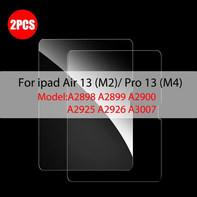 2Pcs Tempered Glass Screen Protector For iPad Air 5 4 Pro 13 11 12.9 Ipad 9th Gen 10th 8th 7th 6th 5 Mini 6 10.5 9.7 M4 M2 Film