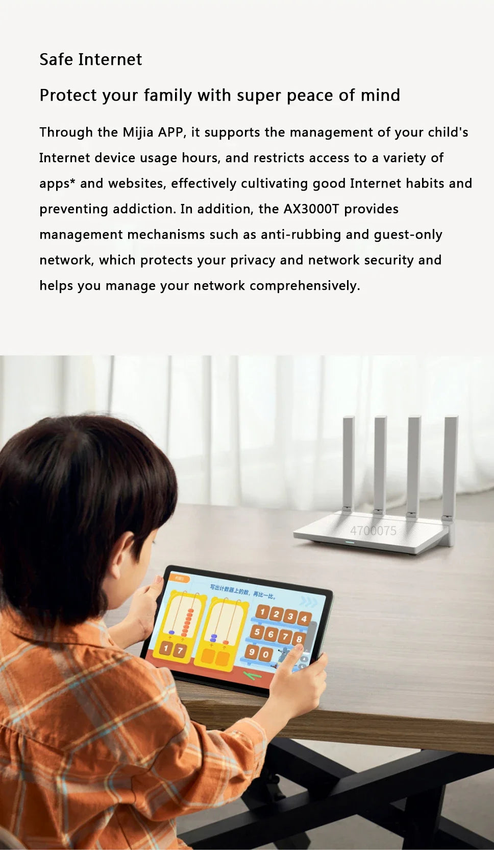 2024 NEW Original Xiaomi AX3000T Router 2.4GHz 5GHz 1.3GHz CPU 2X2 160MHz WAN LAN LED NFC Connection for Home Office Games Mi