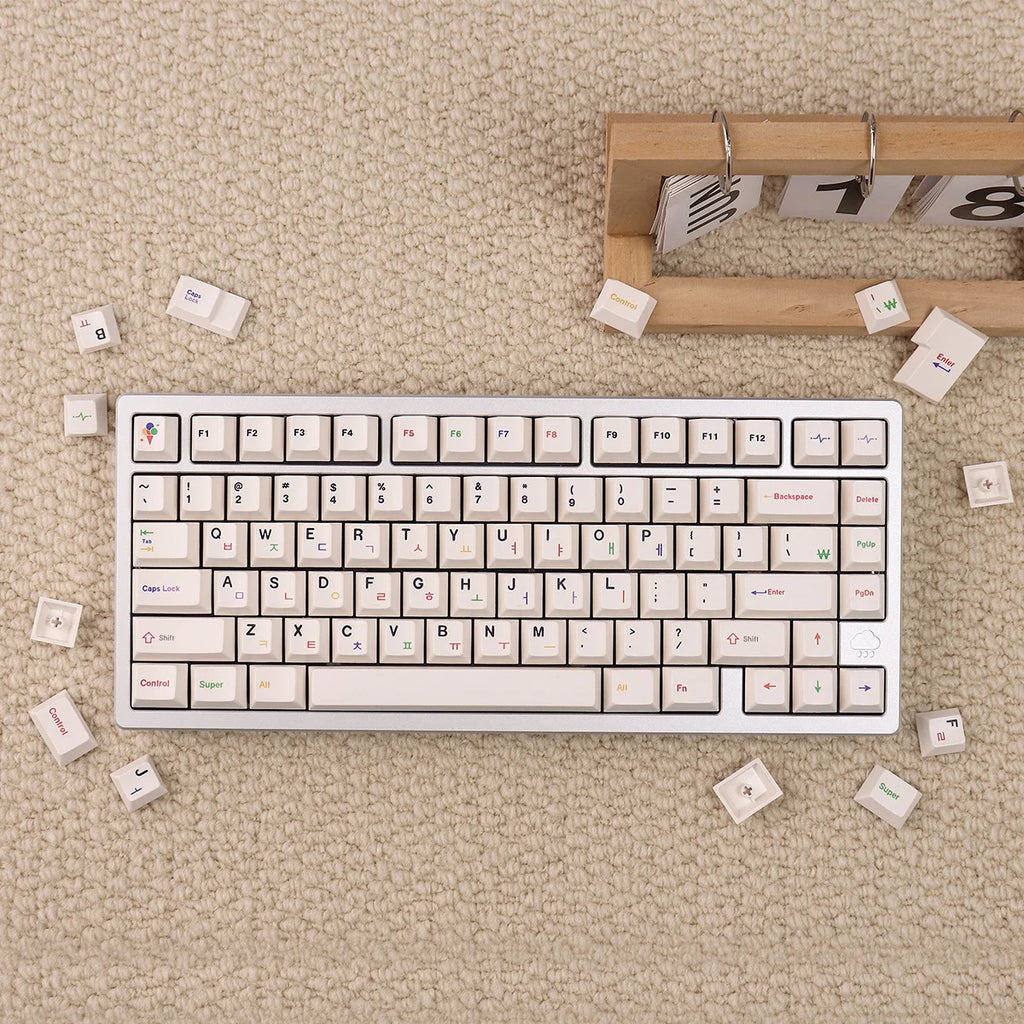 144 Keys Korean Roots PBT Cherry Keycaps Dye-Sublimated Keycap Set For Mx Cherry Switch Mechanical Keyboard 61/64/87/96/104