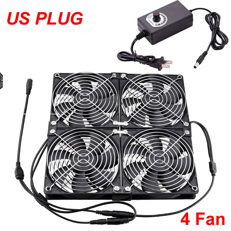 110V-220V 3000RPM Fan Cooling Controller 120mm 12V 220V Btc Machine Chassis Workstation Cabinet Radiator Server Fan for GPU VGA