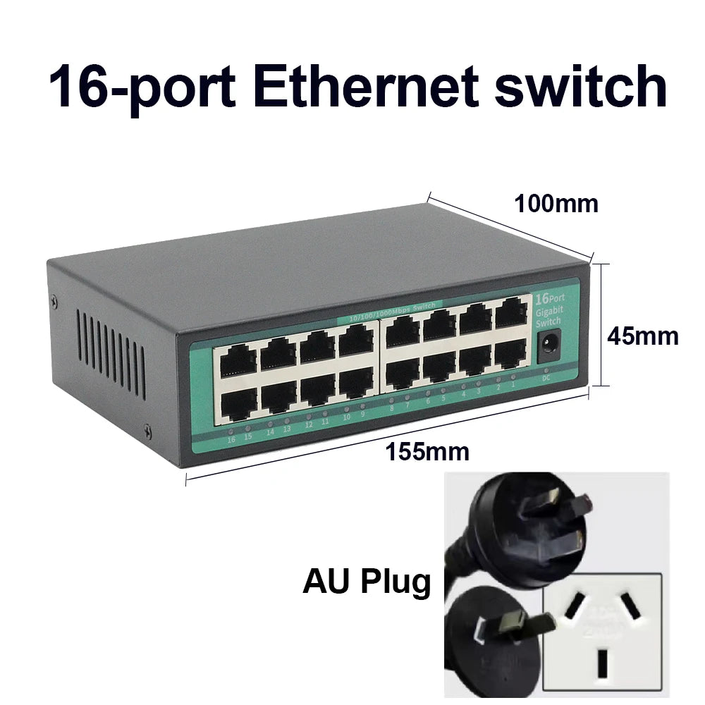 16-port Gigabit Ethernet switch 10/100/1000Mbps network switch