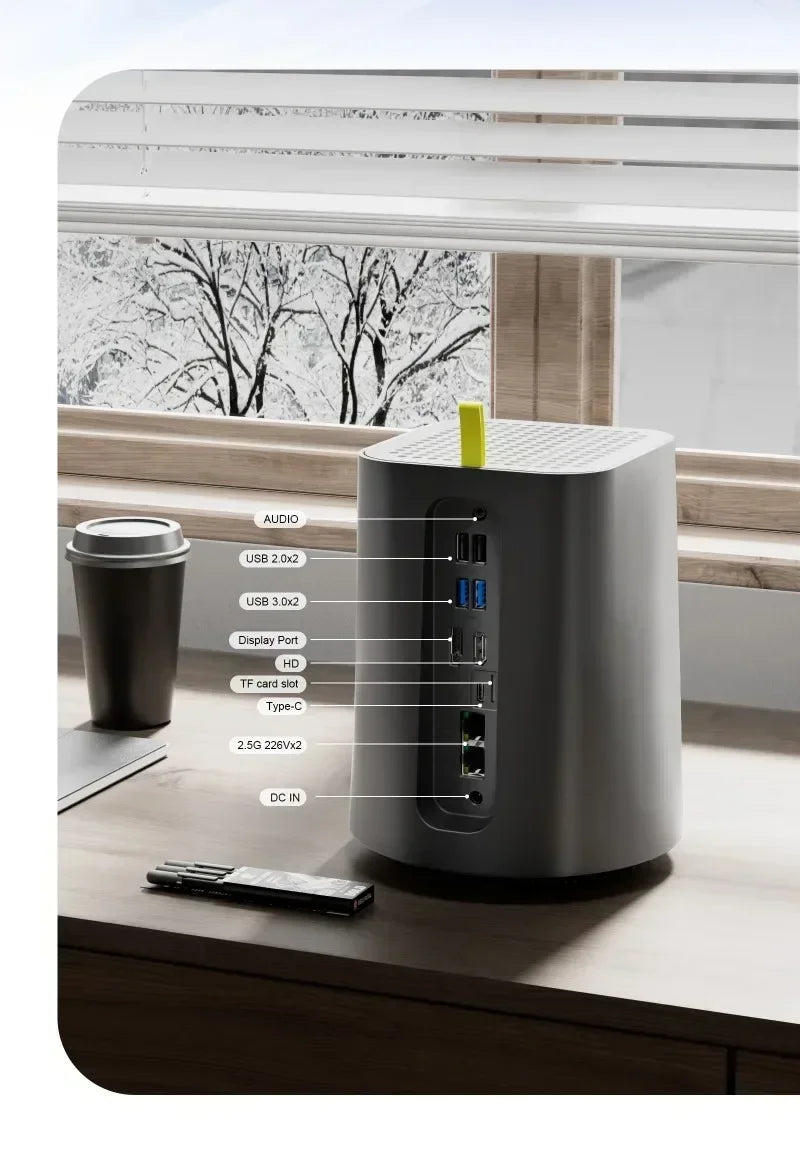 2-Bay NAS AMD Ryzen 7 5825U Mini PC Intel N150 2x i226-V 2x2.5G RJ45 Firewall  Server Network Storage Private Cloud Windows 11