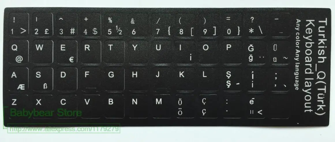 2pcs/lot Turkish Keyboard Sticker Turkey language film For laptop desktop keyboards Stickers 11 12 13 14 15 17 inch keyboard