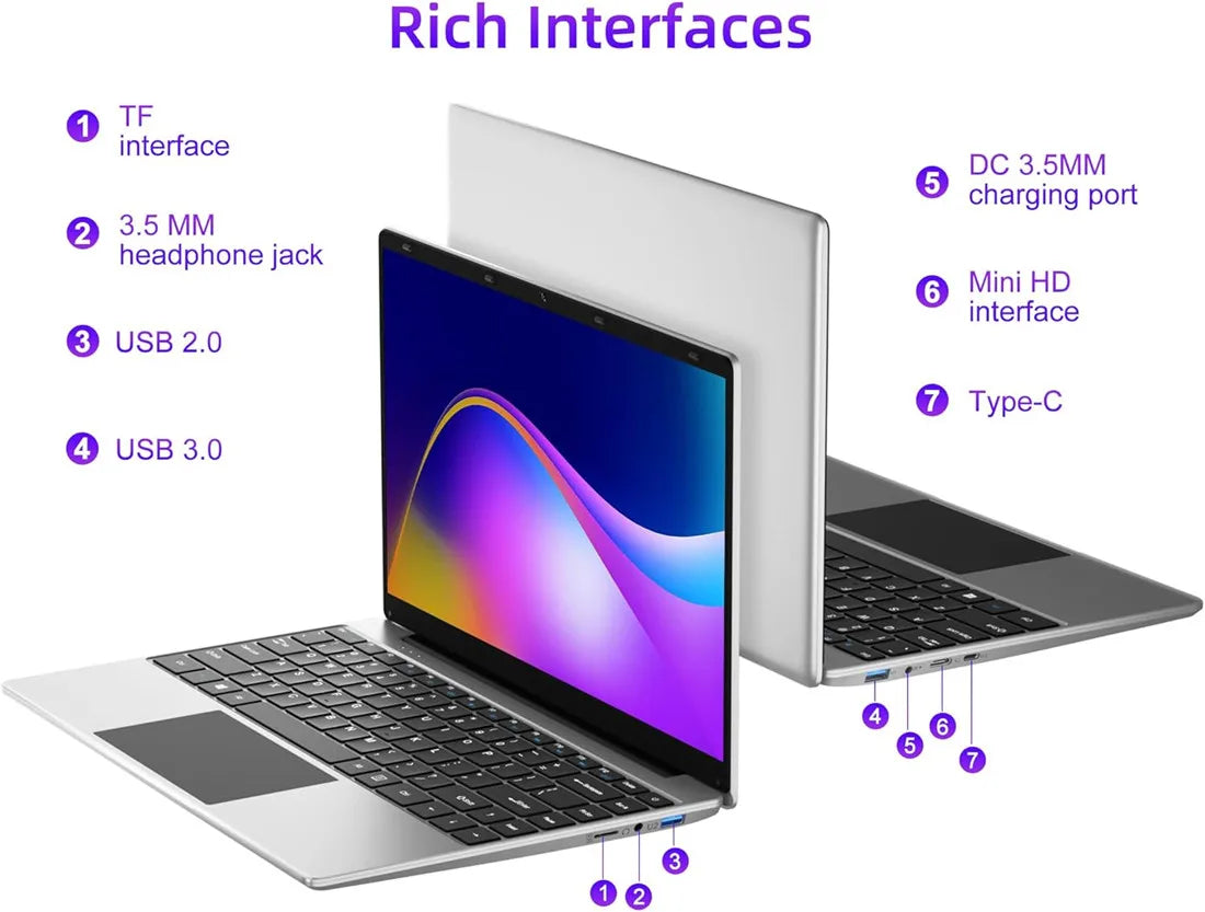 12GB RAM 256GB ROM Laptop PC 14.1 NCH Notebook Ultrabook Windows 10  Intel Celeron Quad Core N3450  CPU 64 Bit WIFI
