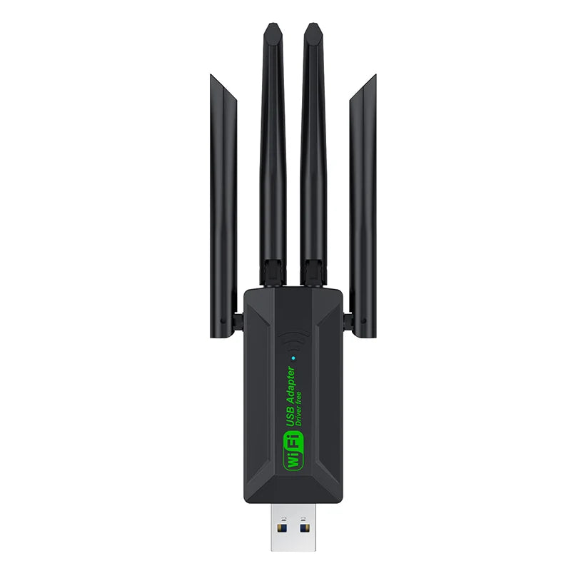 1200Mbps WiFi USB Adapter Dual Band 2.4G+5Ghz Wi-Fi Dongle 4 Antenna 802.11AC USB3.0 High-Speed Wireless Card Receiver PC/Laptop