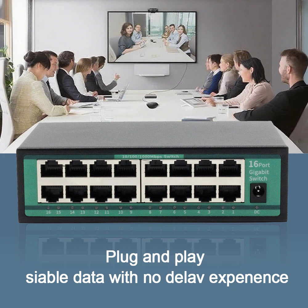 16-port Gigabit Ethernet switch 10/100/1000Mbps network switch