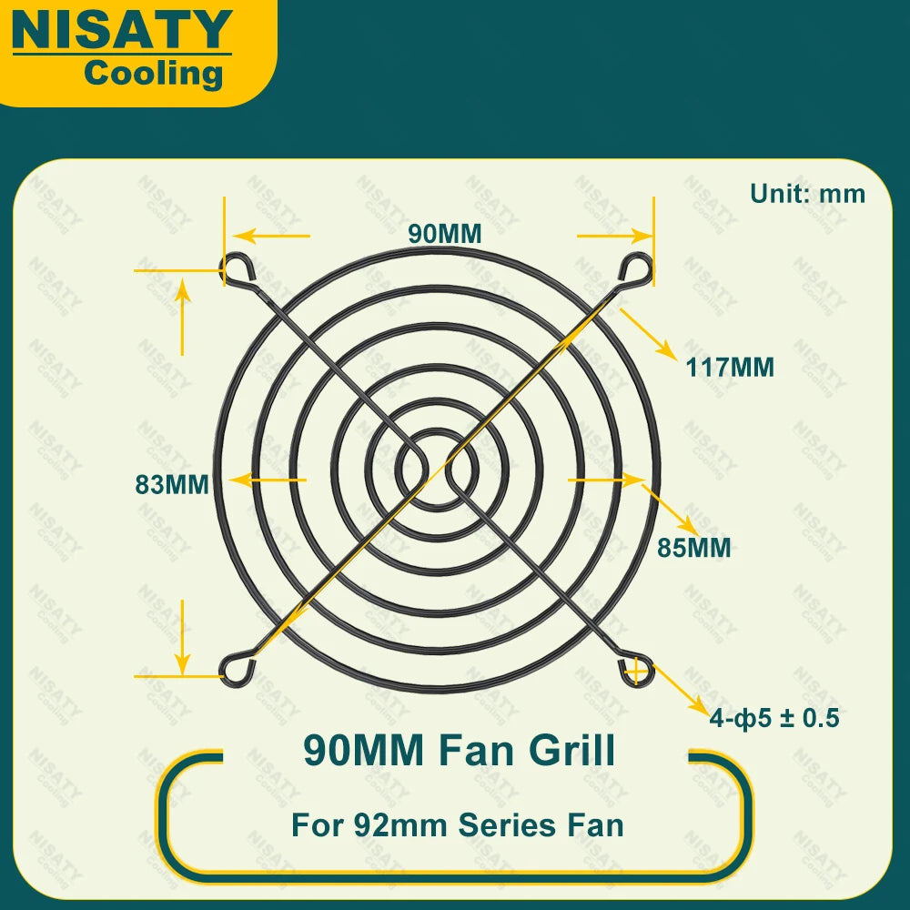 2PCS 40mm 50mm 60mm 70mm 80mm 90mm 120mm 200mm Fan Grills Black Metal Mesh Finger Guard Protective Net Computer Case Fan Grill