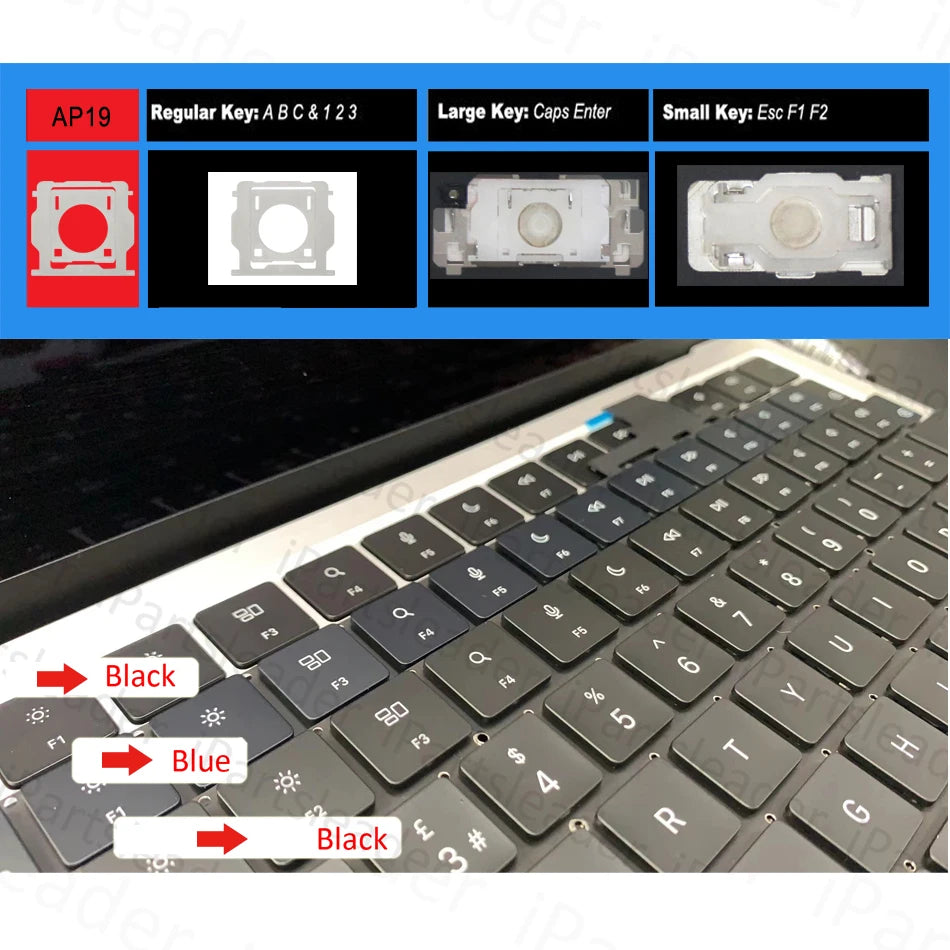 2025 M4 A3240 A3241 Keys Keycaps for Macbook Air Retina 13.6" 15.3" Key Cap Keyboard Repair Black Midnight Blue
