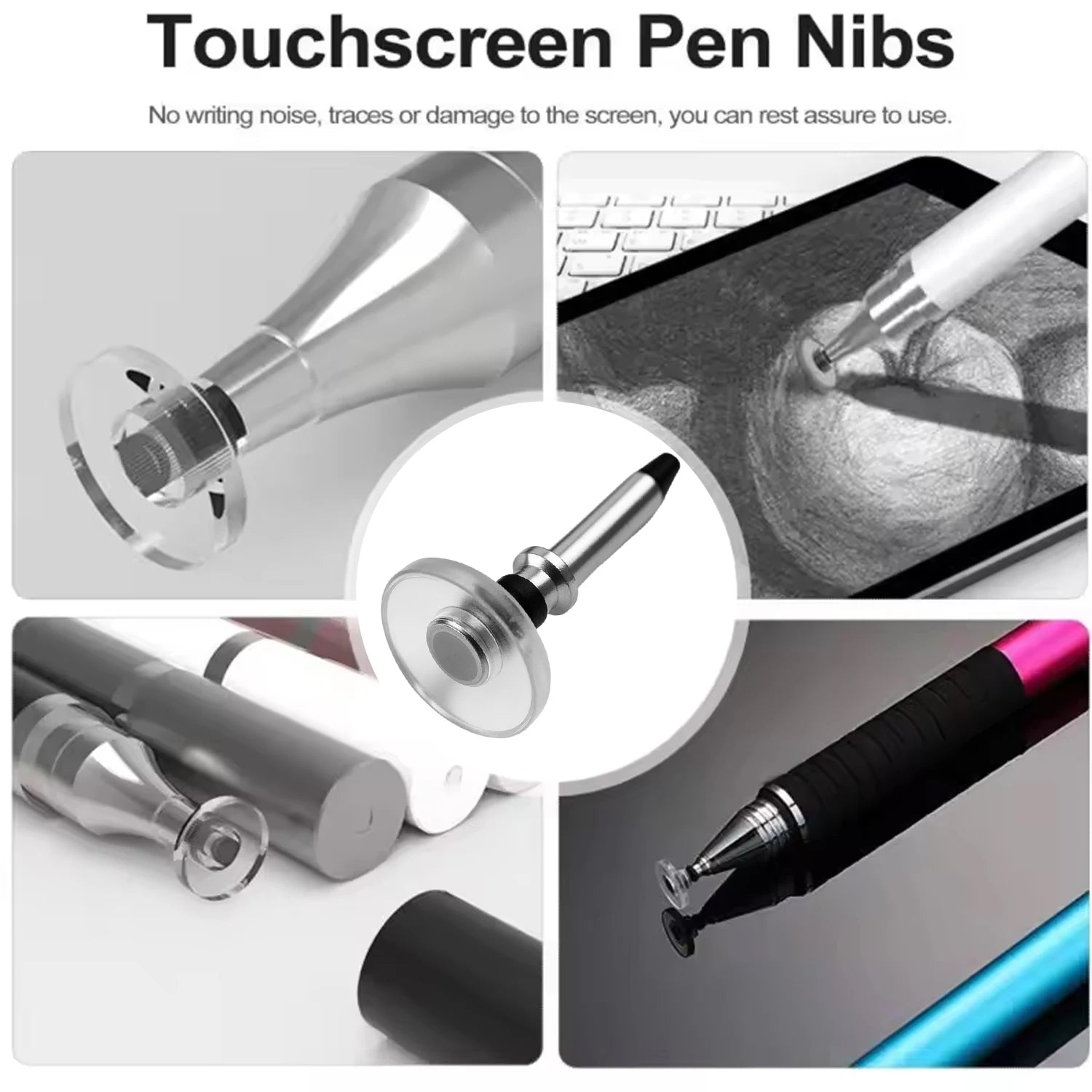 20/10/1PCS Universal Magnetic Stylus Replacement Disc Tips Stylus Pen Nib Round Shape Touch Screen Pen Tip for Phone Tablet PC