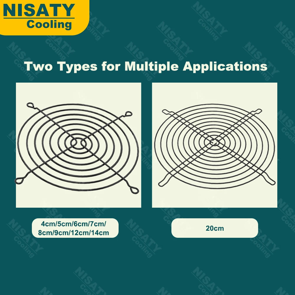 2PCS 40mm 50mm 60mm 70mm 80mm 90mm 120mm 200mm Fan Grills Black Metal Mesh Finger Guard Protective Net Computer Case Fan Grill