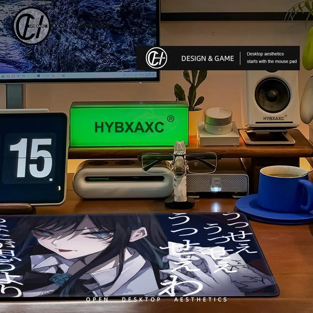 Singer A_ado 900x400 Rubber Lock Edge Mouse Pad Super Big Computer Desk Mat Offices Accessories Virtual Idol Kawii Keyboard Pad