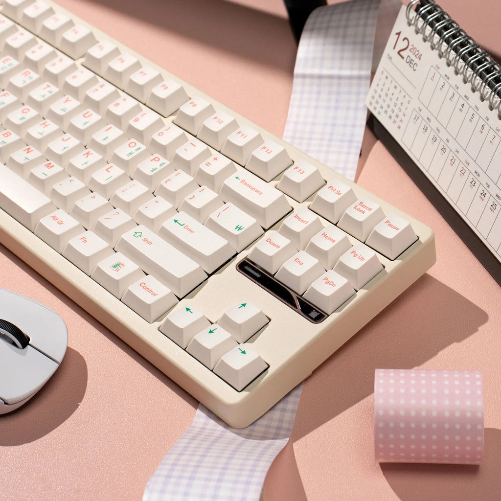 144 Keys PBT Keycaps Cherry Profile Dye-Sublimated Keycap Set Red Green Font Korea English keycaps for Mechanical Keyboard Kit