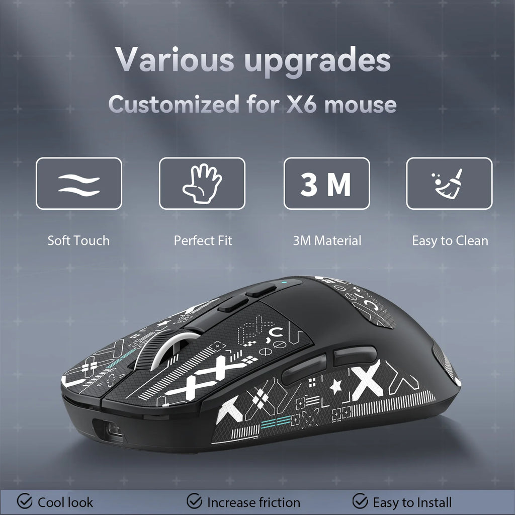 Gaming Mouse Sticker Anti-slip Waterproof and Easy to Install,Soft Touch and is Suitable for ATTACK SHARK X11/X6/X3/R1
