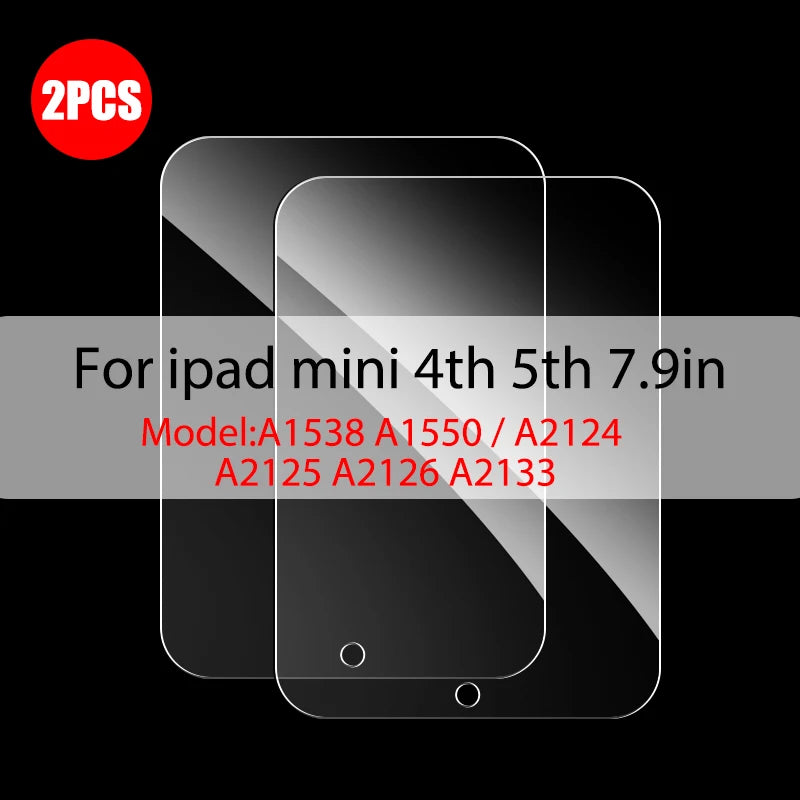2Pcs Tempered Glass Screen Protector For iPad Air 5 4 Pro 13 11 12.9 Ipad 9th Gen 10th 8th 7th 6th 5 Mini 6 10.5 9.7 M4 M2 Film