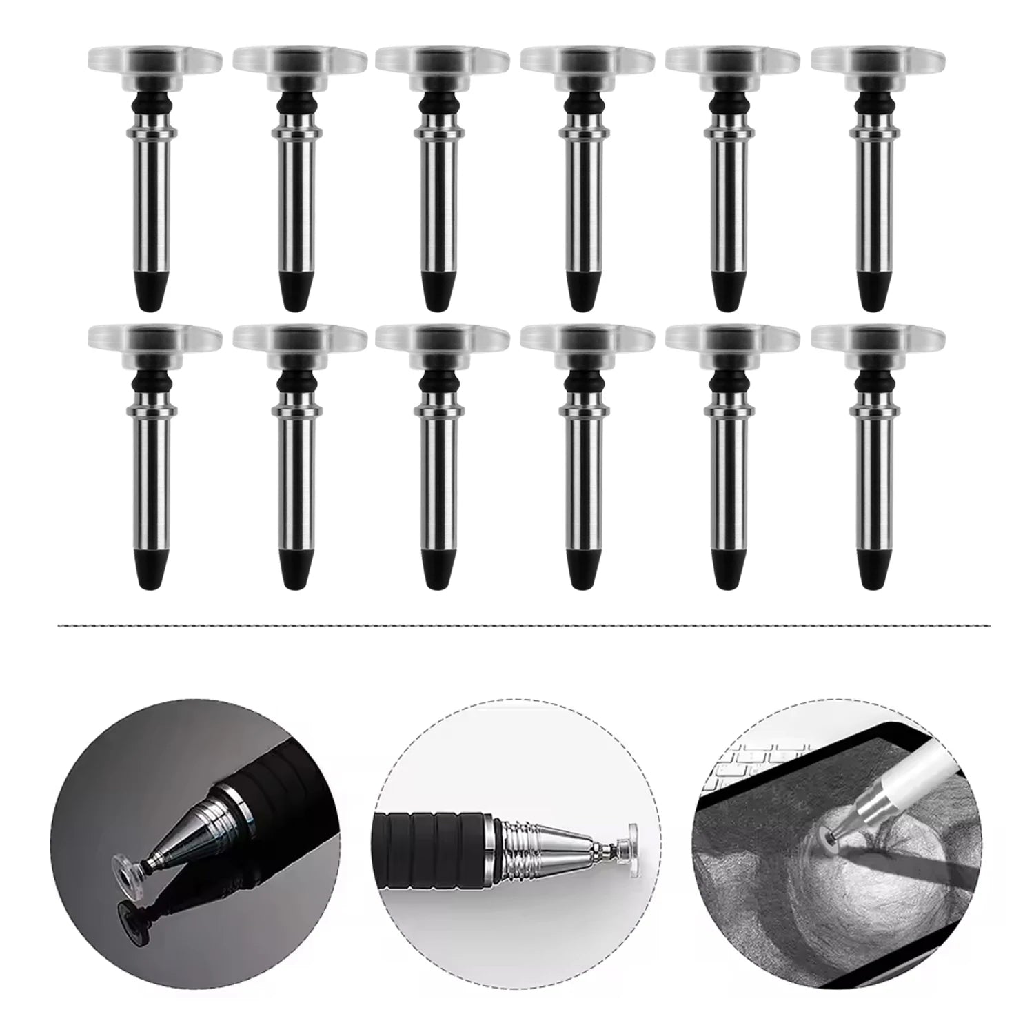 20/10/1PCS Universal Magnetic Stylus Replacement Disc Tips Stylus Pen Nib Round Shape Touch Screen Pen Tip for Phone Tablet PC