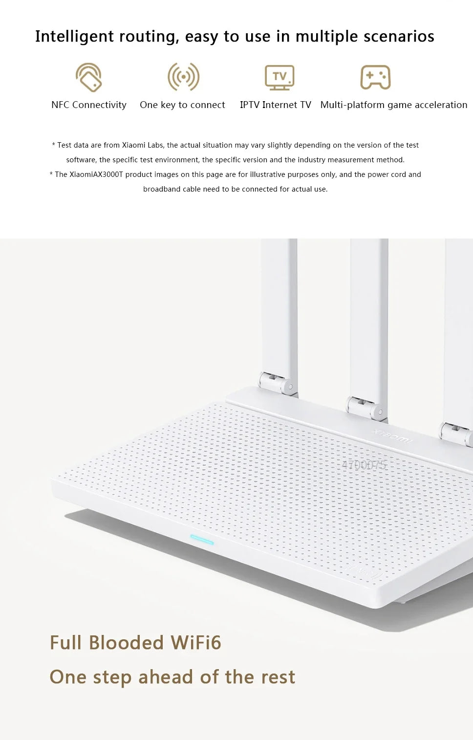 2024 NEW Original Xiaomi AX3000T Router 2.4GHz 5GHz 1.3GHz CPU 2X2 160MHz WAN LAN LED NFC Connection for Home Office Games Mi