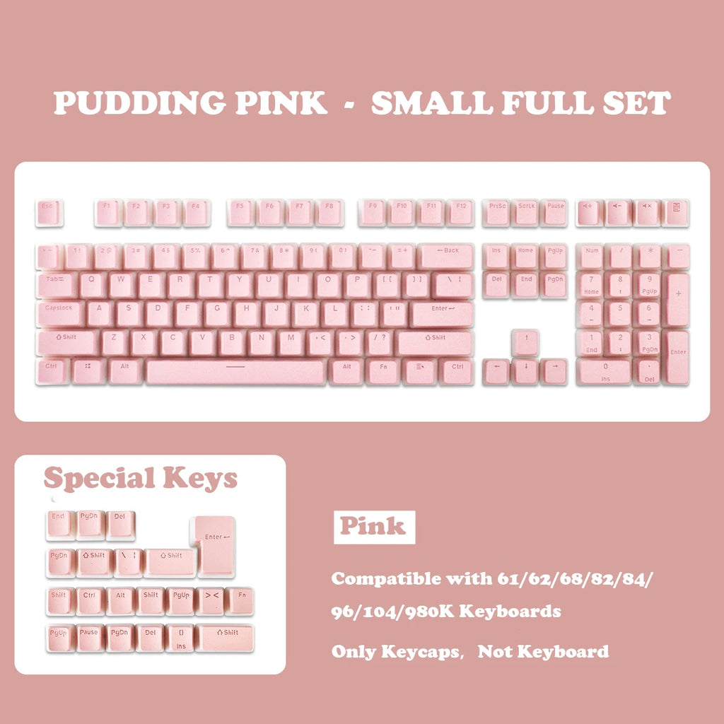 129 Keys Pudding Keycaps OEM Profile PBT Double Shot Keycap For Mx Switch Mechanical Keyboard ISO Layout RGB backlit Key Caps