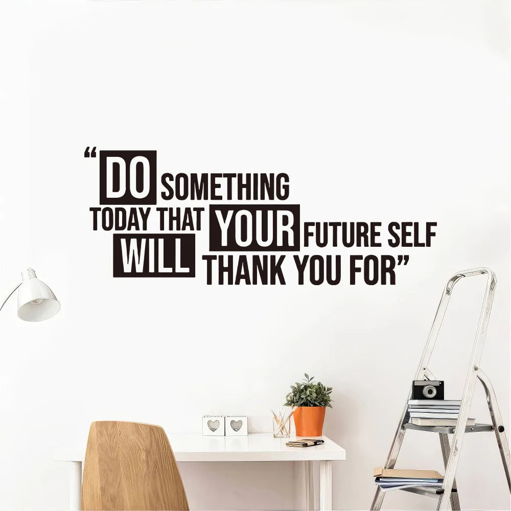 Future Self Thank You For Quote Fitness Workout Success Motivation Quotes Wall Decals Healthy Lifestyle for Girls Boys Gym Home