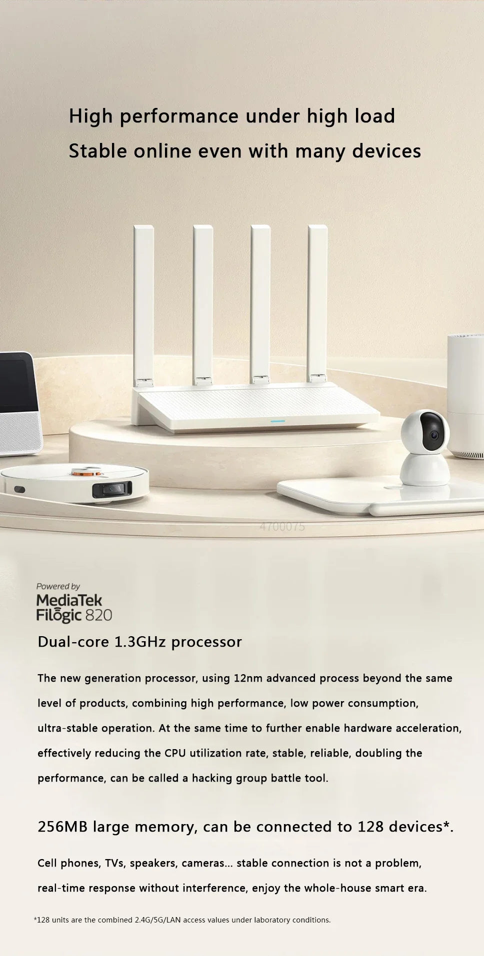 2024 NEW Original Xiaomi AX3000T Router 2.4GHz 5GHz 1.3GHz CPU 2X2 160MHz WAN LAN LED NFC Connection for Home Office Games Mi