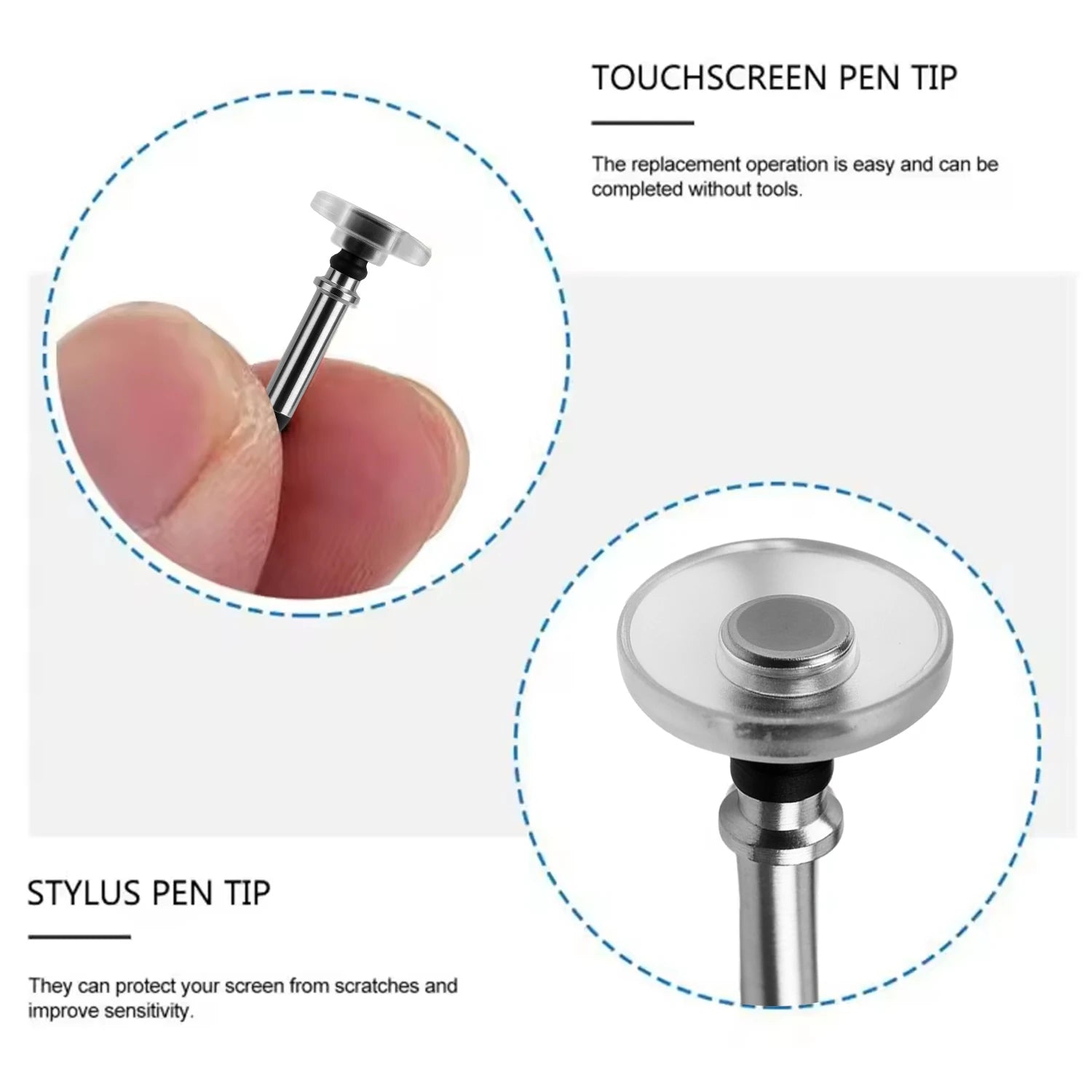 20/10/1PCS Universal Magnetic Stylus Replacement Disc Tips Stylus Pen Nib Round Shape Touch Screen Pen Tip for Phone Tablet PC