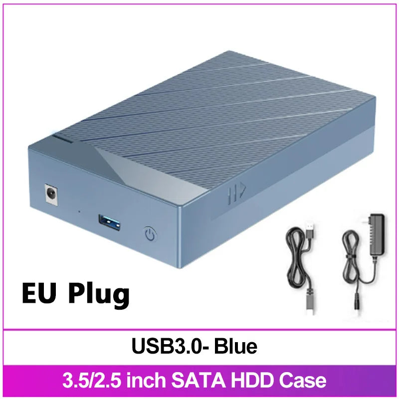 2.5/3.5 inch Hard Disk Enclosure SATA To Type C Hard Drive Case Adapter Support 22TB Up To 5Gbps External HDD Box for PC Laptop